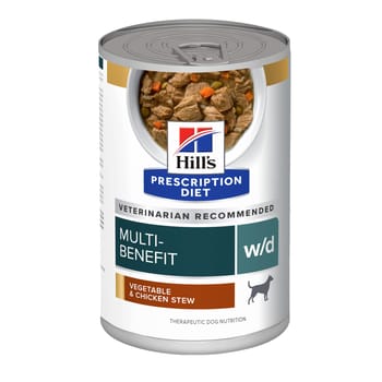 Hill's Prescription Diet w/d Multi-Benefit Digestive + Weight + Glucose + Urinary Management Vegetable & Chicken Stew Wet Dog Food - 12.5 oz Cans - Case of 12-product-tile