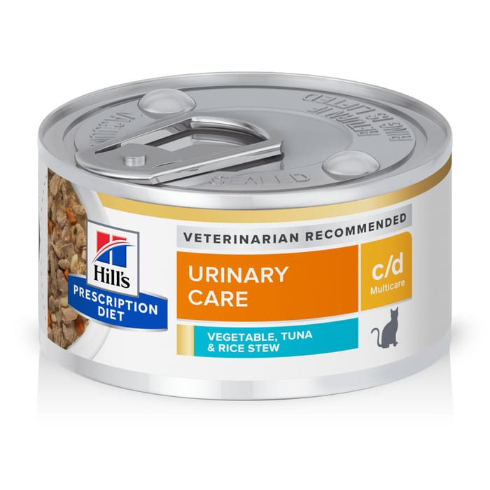 Hill's Prescription Diet c/d Multicare Urinary Care Tuna, Vegetable, & Rice Stew Wet Cat Food - 2.9 oz Cans - Case of 24  product detail number 1.0