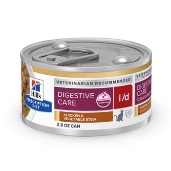 Hill's Prescription Diet i/d Digestive Care Chicken & Vegetable Stew Wet Cat Food - 2.9 oz Cans - Case of 24-product-tile