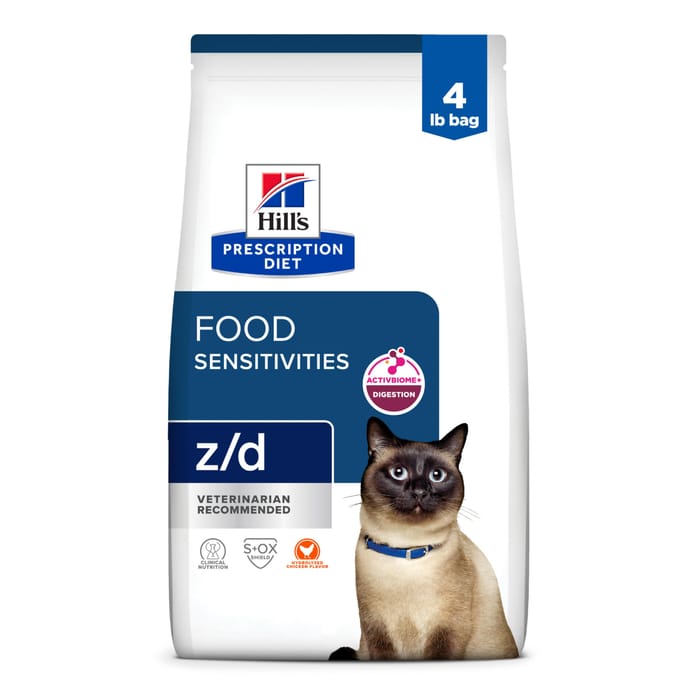Hill's Prescription Diet z/d Skin/Food Sensitivities Chicken Flavor Dry Cat Food - 8.5 lb Bag product detail number 1.0