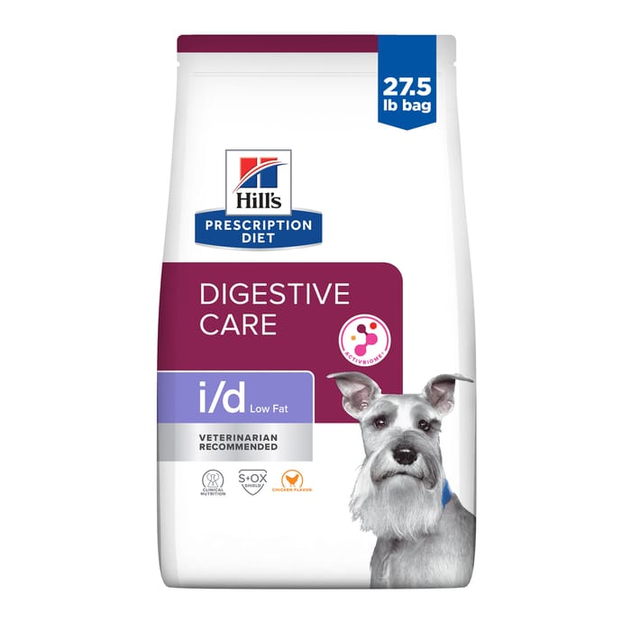 Hill's Prescription Diet i/d Low Fat Digestive Care Chicken Flavor Dry Dog Food - 27.5 lb Bag product detail number 1.0