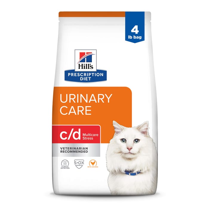Hill's Prescription Diet c/d Multicare Stress + Urinary Care with Chicken Dry Cat Food - 4 lb Bag product detail number 1.0