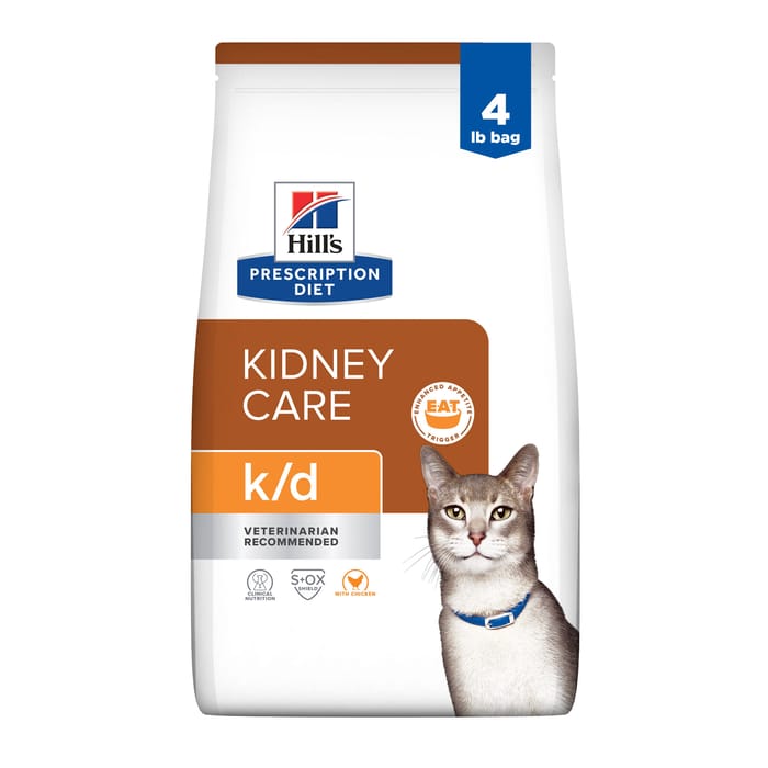 Hill's Prescription Diet k/d Kidney Care with Chicken Dry Cat Food - 4 lb Bag product detail number 1.0