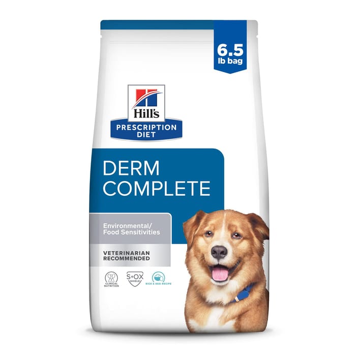Hill's Prescription Diet Derm Complete Environmental/Food Sensitivities Rice & Egg Recipe Dry Dog Food - 6.5 lb Bag product detail number 1.0