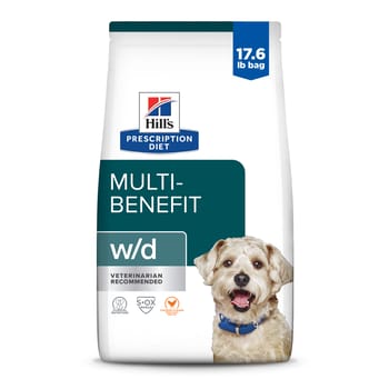 Hill's Prescription Diet w/d Multi-Benefit Digestive + Weight + Glucose + Urinary Management Chicken Flavor Dry Dog Food - 17.6 lb Bag-product-tile