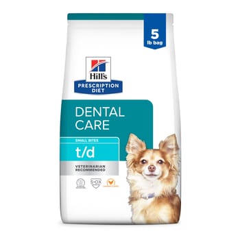 Hill's Prescription Diet t/d Dental Care Small Bites Chicken Flavor Dry Dog Food - 5 lb Bag-product-tile