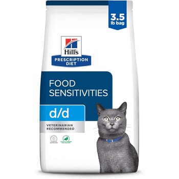Hill's Prescription Diet d/d Food Sensitivities Duck & Green Pea Formula Dry Cat Food - 3.5 lb Bag-product-tile