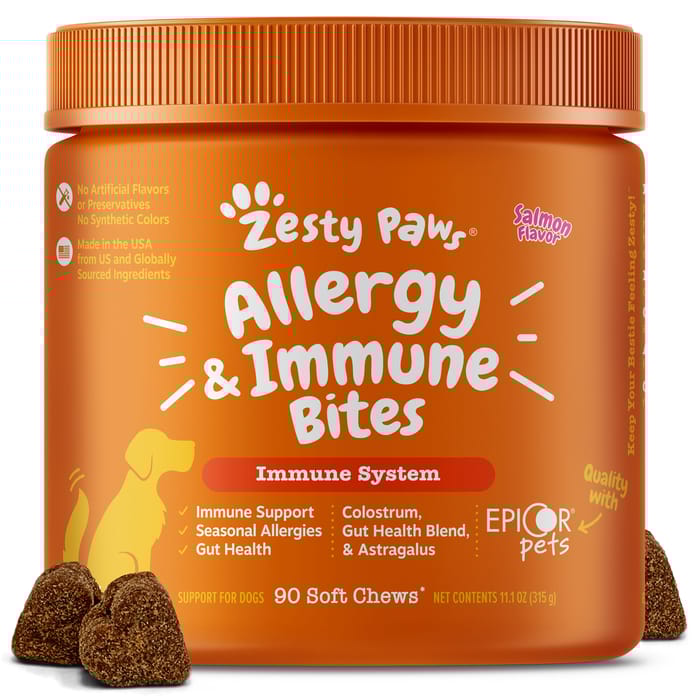 Zesty Paws Allergy & Immune Bites Soft Chew Supplement for Dogs - Salmon -  90 count product detail number 1.0