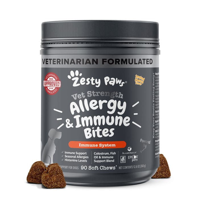Zesty Paws Vet Strength Allergy & Immune Supplement Smoked Cheese Flavored Soft Chew Bites for Dogs -  90 count product detail number 1.0