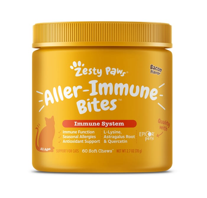 Zesty Paws Aller-Immune Bites Soft Chew Supplement for Cats - Bacon - 60 count product detail number 1.0