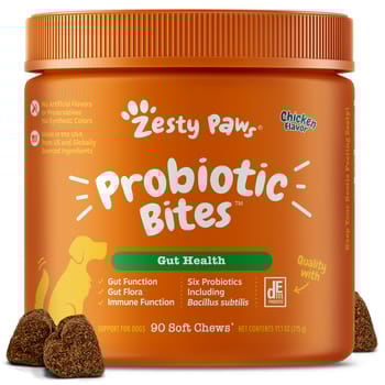 Zesty Paws Probiotic Bites Soft Chew Digestive Supplement for Dogs - Chicken - 90 count-product-tile