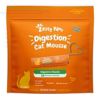 Zesty Paws Digestion Lickable Cat Mousse Squeeze Digestive Health Supplement for Cats - 18 Individual Servings-product-tile