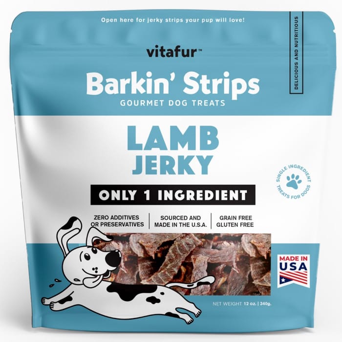 Vitafur Dehydrated Jerky Dog Treats - Lamb Jerky (12 oz Bag) product detail number 1.0