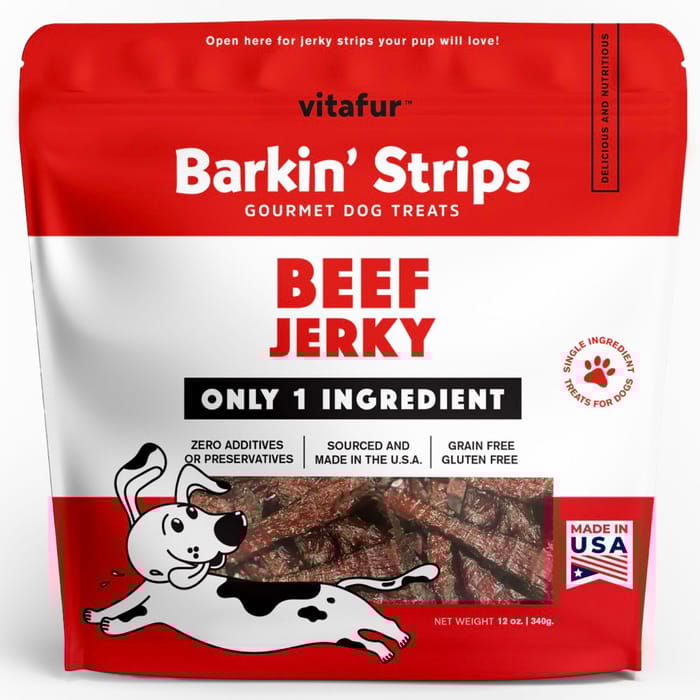 Vitafur Dehydrated Jerky Dog Treats - Beef Jerky (12 oz Bag) product detail number 1.0