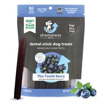 Shameless Pets The Tooth Berry Dental Sticks Dog Treats - Blueberry & Mint Flavor (8 sticks)-product-tile