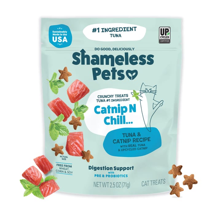 Shameless Pets Catnip N Chill Tuna Recipe Crunchy Cat Treats - 2.5 oz Bag product detail number 1.0