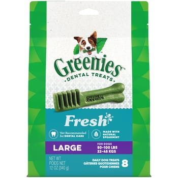 Greenies Fresh Mint Dental Dog Treats - Large - 8 ct -product-tile