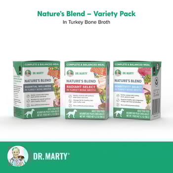 Dr. Marty Nature's Blend Variety Pack in Turkey Bone Broth Adult Wet Dog Food- 6.3 oz Box  - Case of 12-product-tile