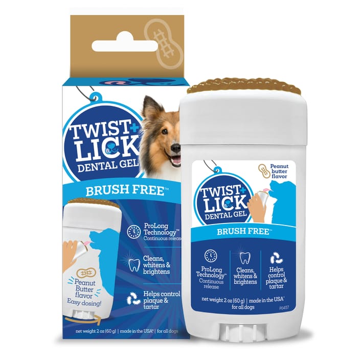 Vetality Brush Free Twist and Lick Dental Gel for Dogs - Peanut Butter Flavor - 2 oz product detail number 1.0