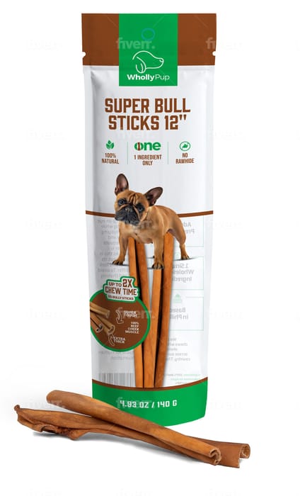 Wholly Pup Super Bull Sticks For Dogs 12' - 2 Pack product detail number 1.0