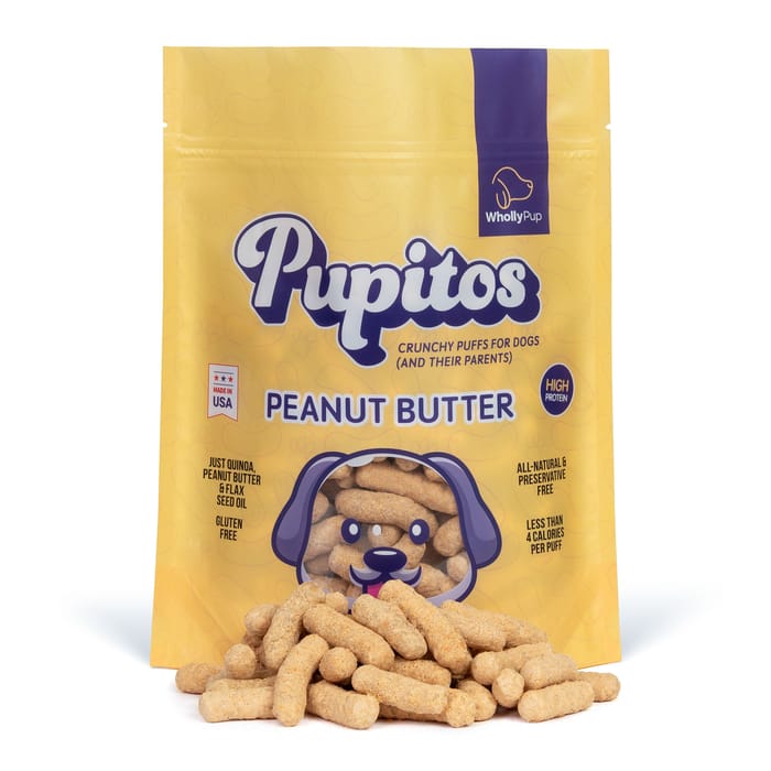 Wholly Pup Pupitos Crunchy Puffs for Dogs Peanut Butter Flavor - 100 count product detail number 1.0