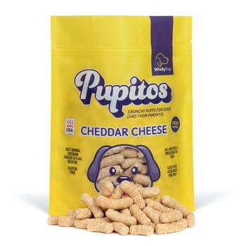 Wholly Pup Pupitos Crunchy Puffs for Dogs Cheddar Cheese Flavor - 100 count-product-tile