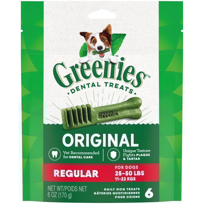 Greenies Original Regular Natural Dental Dog Treats - 6 oz Pack - 6 Treats product detail number 1.0