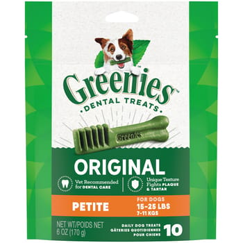 Greenies Original Petite Natural Dental Dog Treats - 6 oz Pack - 10 Treats-product-tile