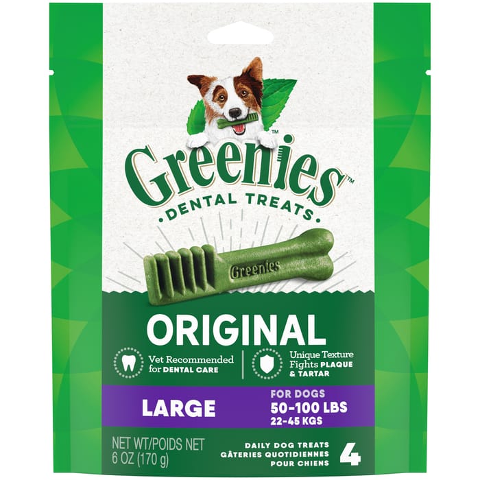 Greenies Original Large Natural Dental Dog Treats - 6 oz Pack - 4 Treats product detail number 1.0