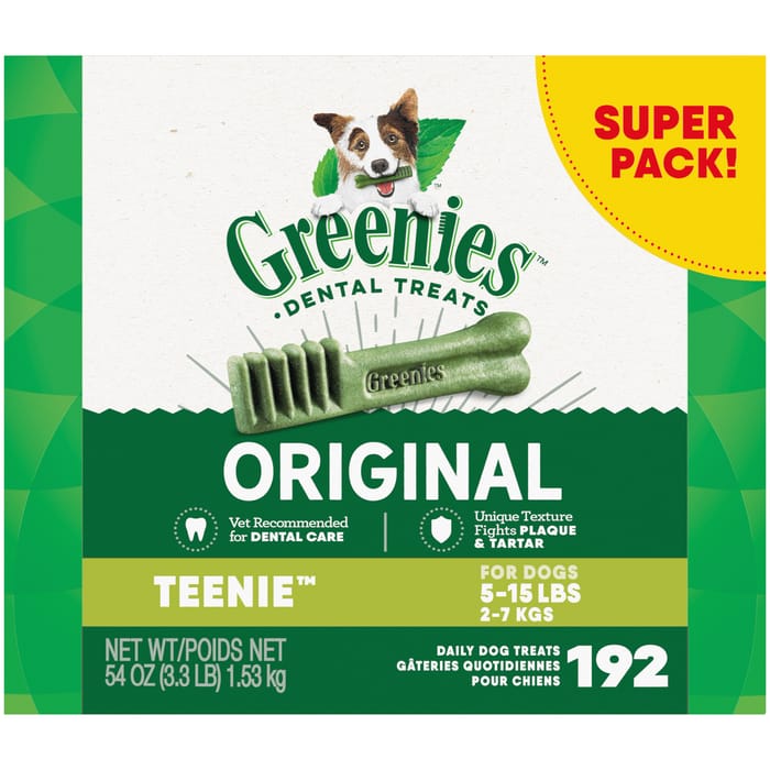 Greenies Original Teenie Natural Dental Dog Treats - 54 oz Pack - 192 Treats product detail number 1.0