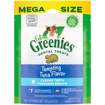 Greenies Adult Dental Cat Treats Tempting Tuna Flavor - 4.6 oz Pouch-product-tile