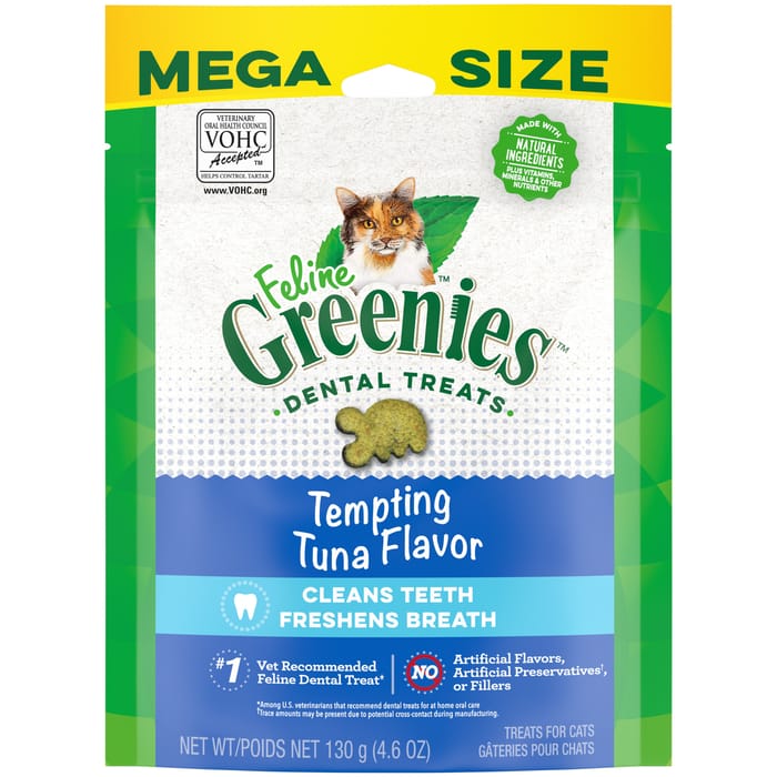 Greenies Adult Dental Cat Treats Tempting Tuna Flavor - 4.6 oz Pouch product detail number 1.0