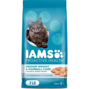 Iams ProActive Health Indoor Weight & Hairball Care Chicken & Turkey Dry Cat Food - 7 lb Bag-product-tile