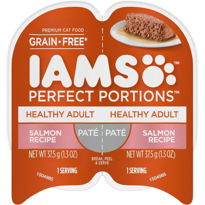 Iams Perfect Portions Indoor Salmon Pate Adult Wet Cat Food - 2.6 oz - Case of 24 product detail number 1.0