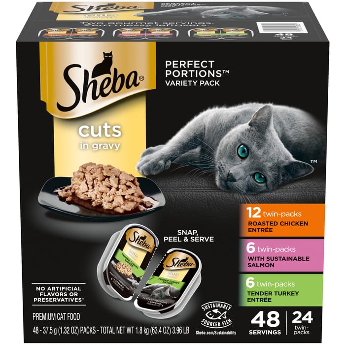 Sheba Perfect Portions Cuts in Gravy Variety Pack Adult Wet Cat Food - 2.6 oz - Case of 24 product detail number 1.0
