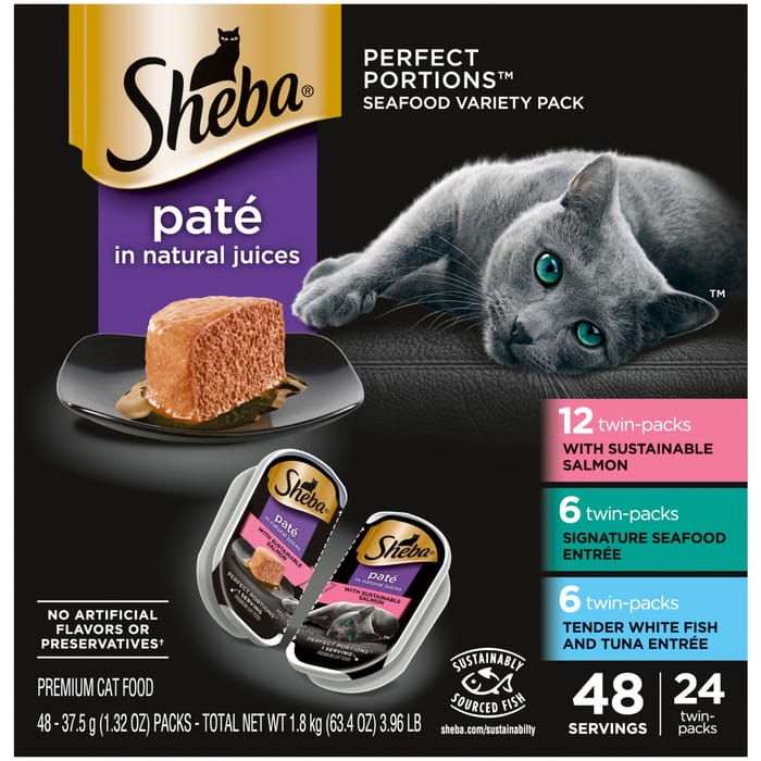 Sheba Perfect Portions Seafood Pate Variety Pack Adult Wet Cat Food - 2.6 oz - Case of 24 product detail number 1.0