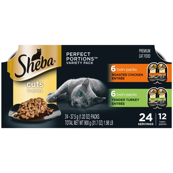 Sheba Perfect Portions Chicken & Turkey Cuts in Gravy Variety Pack Adult Wet Cat Food - 2.6 oz - Case of 12  product detail number 1.0