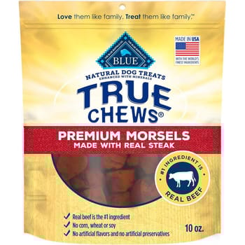Blue Buffalo True Chews Premium Morsels Dog Treats - Made in The USA with Natural Ingredients - Steak - 10oz Bag-product-tile