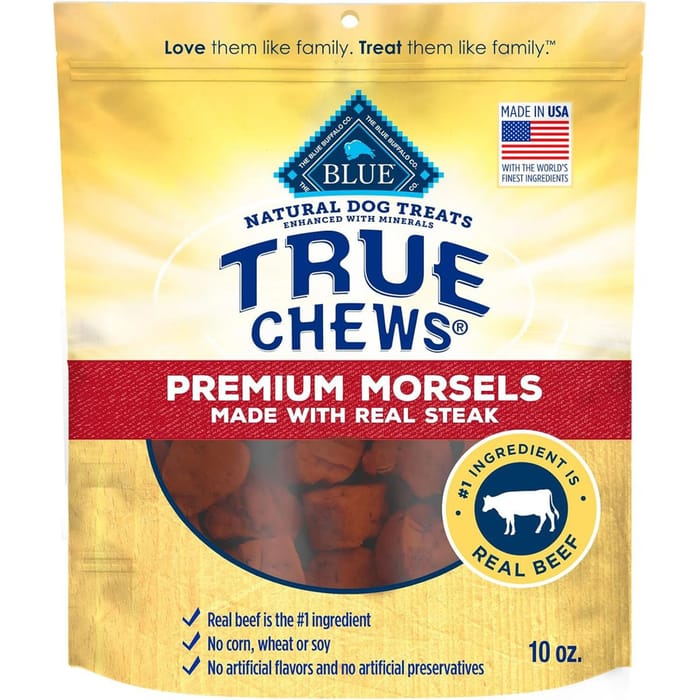 Blue Buffalo True Chews Premium Morsels Dog Treats - Made in The USA with Natural Ingredients - Steak - 10oz Bag product detail number 1.0