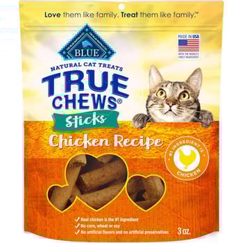 Blue Buffalo True Chews Sticks Natural Cat Treats - Chicken Recipe - Meaty & Savory Treats Made in The USA - 3oz. Bag-product-tile