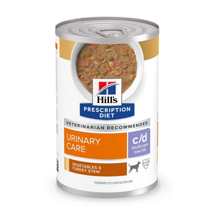 Hill's Prescription Diet c/d Multicare Low Fat Urinary Care Vegetables & Turkey Stew Recipe Wet Dog Food - 12.5 oz Cans - Case of 12 product detail number 1.0