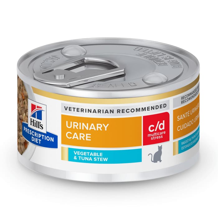 Hill's Prescription Diet c/d Multicare Stress Urinary Care Vegetable & Tuna Stew Recipe Wet Cat Food - 2.9 oz Cans - Case of 24 product detail number 1.0