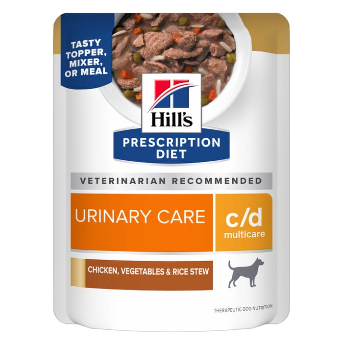 Hill's Prescription Diet c/d Multicare Urinary Care Chicken, Vegetables, & Rice Stew Recipe Wet Dog Food - 2.8 oz Pouches - Case of 24 product detail number 1.0