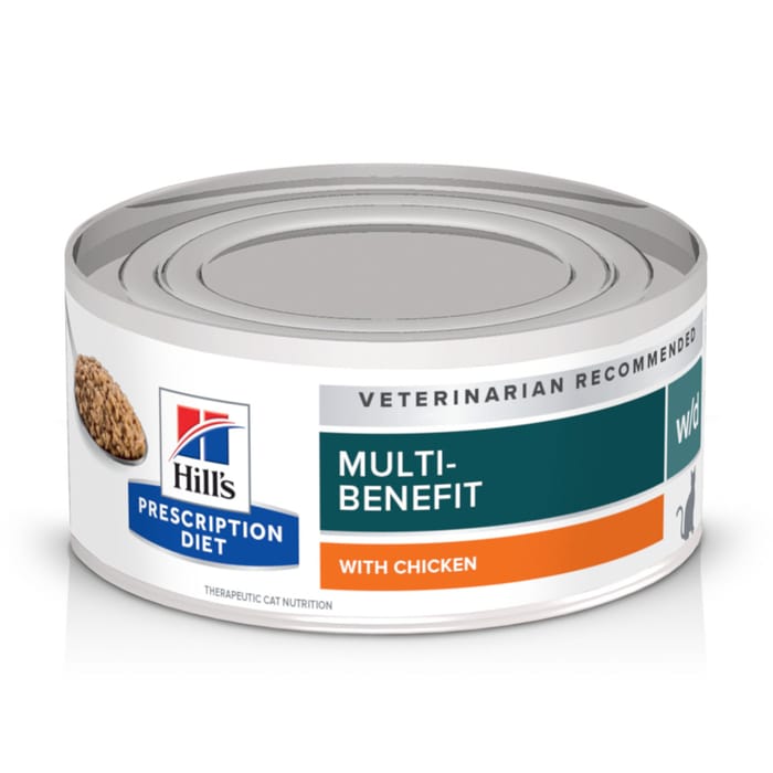 Hill's Prescription Diet w/d Multi-Benefit Digestive/Weight/Glucose/Urinary Management with Chicken Wet Cat Food - 5.5 oz Cans - Case of 24 product detail number 1.0