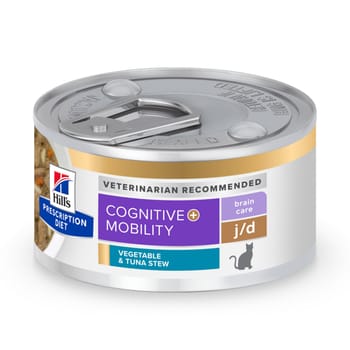 Hill’s Prescription Diet j/d Cognitive + Mobillity Brain & Joint Care Tuna & Vegetable Stew Recipe Wet Cat Food-product-tile