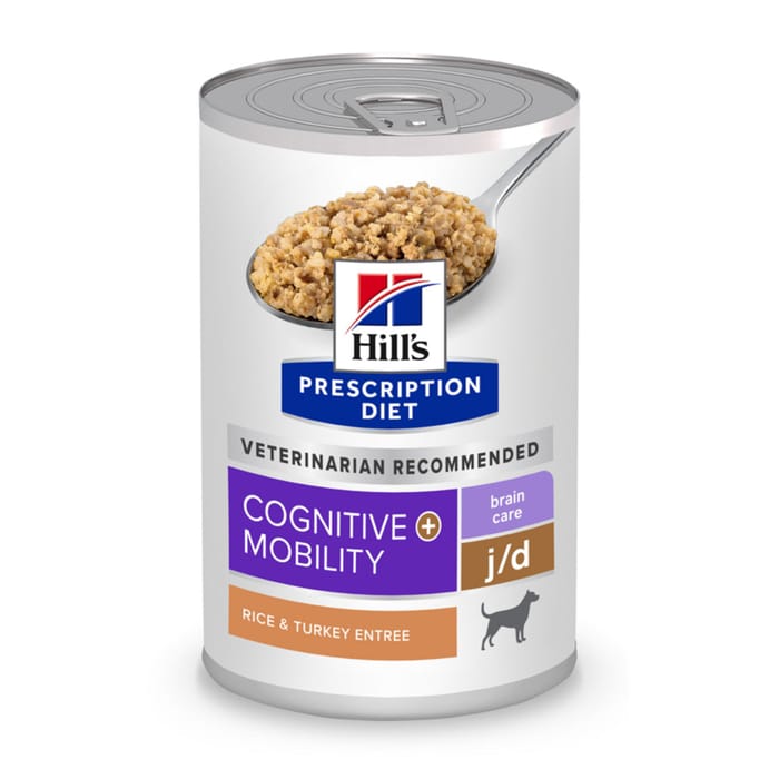Hill’s Prescription Diet j/d Cognitive + Mobility Brain & Joint Care Rice & Turkey Wet Dog Food - 13 oz Cans - Case of 12 product detail number 1.0