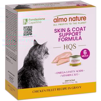 Almo Nature HQS Supportive Formula Skin and Coat Care Chicken Fillet Recipe in Gravy Wet Cat Food-product-tile
