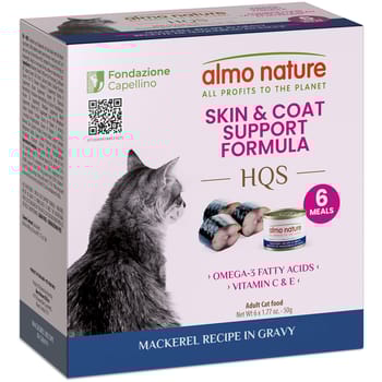 Almo Nature HQS Supportive Formula Skin and Coat Care Mackerel Recipe in Gravy Wet Cat Food-product-tile