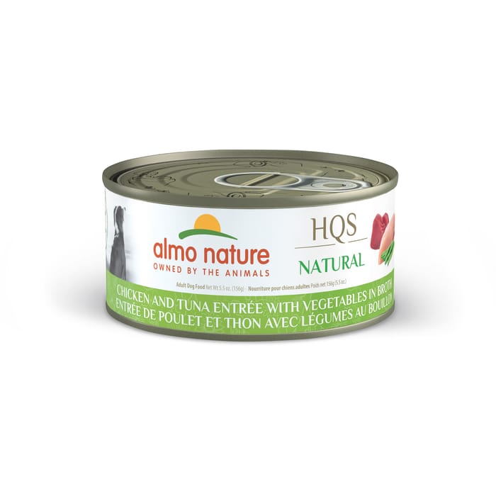 Almo Nature HQS Natural Chicken and Tuna Entr&eacute;e with Vegetable in Broth Wet Dog Food - 5.5oz - 12 pack product detail number 1.0