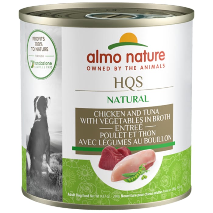 Almo Nature HQS Natural Chicken and Tuna Entr&eacute;e with Vegetable in Broth Wet Dog Food - 9.87oz - 12 pack product detail number 1.0